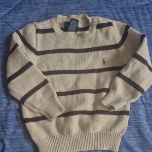 Polo by Ralph Lauren Kids Cream and Black Striped Sweater
